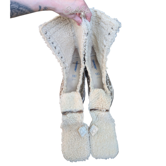 Converse RARE 2006 XHI 12 Eyelet Calf High Leather Wool Lined Boot Womens 10 - Picture 11 of 13